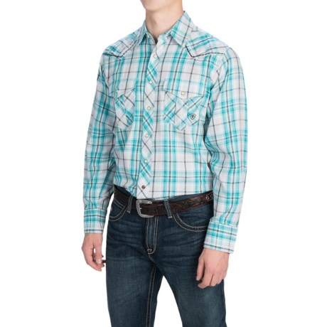 41%OFF メンズ西シャツ Ariatシェルドンプラッドシャツ - 長袖（男性用） Ariat Sheldon Plaid Shirt - Long Sleeve (For Men)